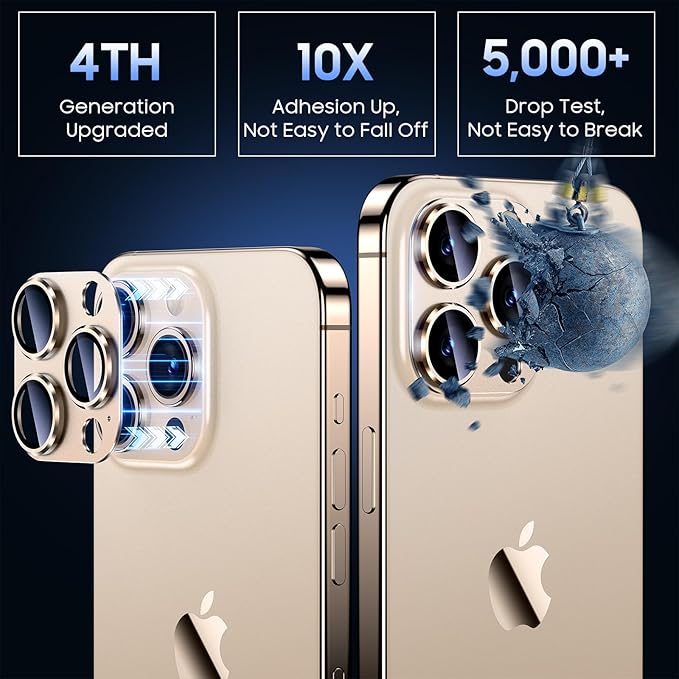 Uyiton Compatible with iPhone 15 Pro/iPhone 15 Pro Max Camera Lens Protector - Image 2