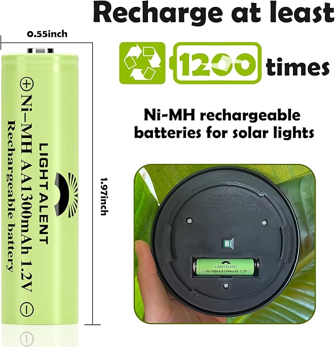 Lightalent Ni-MH AA Rechargeable Batteries, Double A High Capacity 1.2V - Image 4