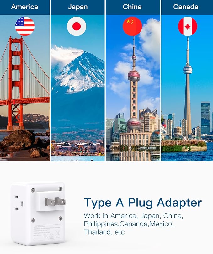 2 Pack US to Japan Plug Adapter, 2 Prong to 3 Prong Outlet Adapter - Image 2