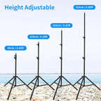 2 Pack adjustable 7ft Aluminum Photography Light Stand, Portable Light Tripod - Image 2