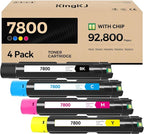 Phaser 7800 High Capacity Toner Cartridge Set 4-Pack Replacement Compatible by KingKJInkToner