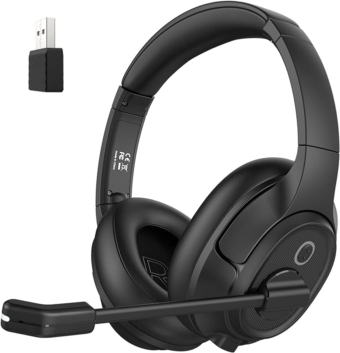 Bluetooth Headset for PC, Wireless Computer Headphone by EKSA