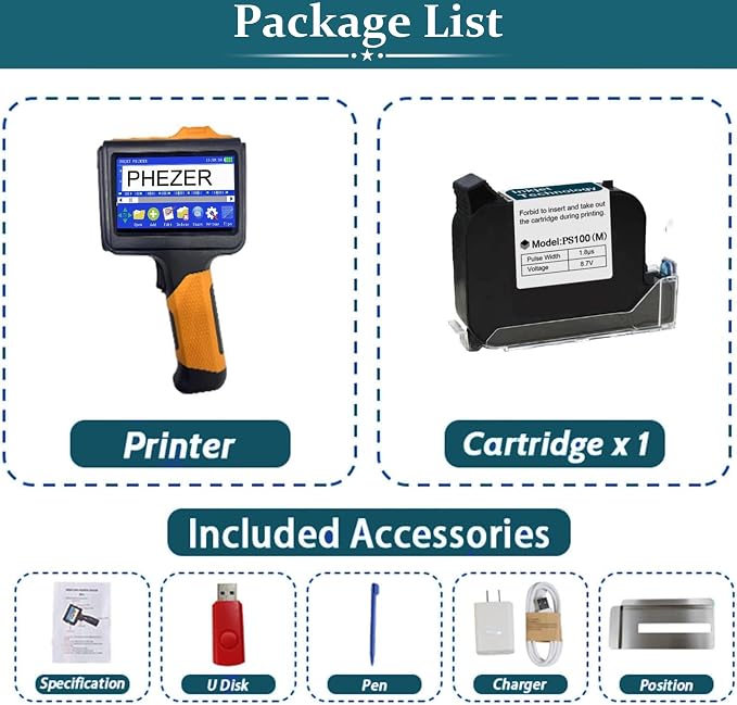 P19 Handheld Inkjet Printer for Any Surface, Portable 360° All-Round Coding - Image 6