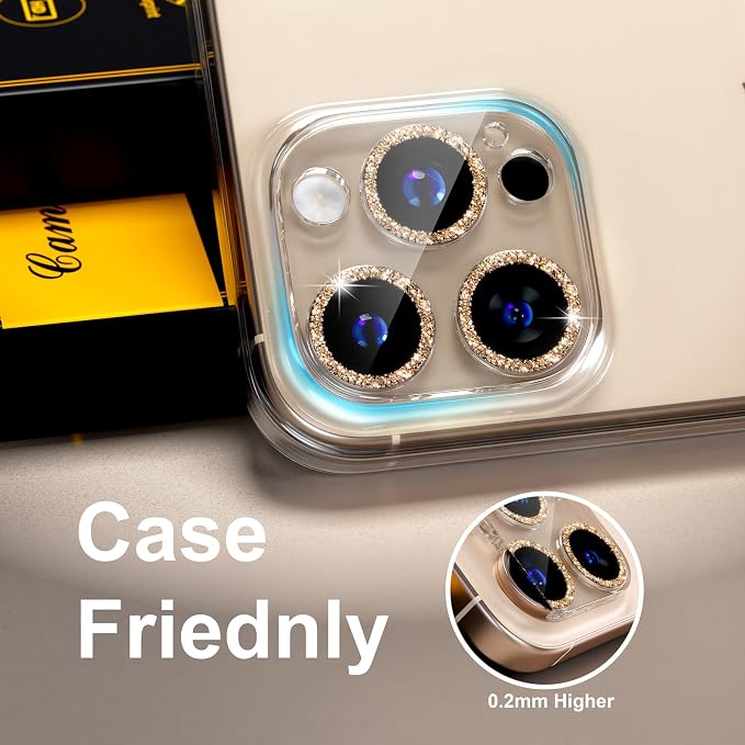 beuxece for 6 Pack iPhone 15 Pro/iPhone 15 Pro Max Camera Lens Protector 9H - Image 5