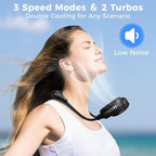 Portable Neck Fan, 2600mAh Battery Operated Ultra Quiet Hands Free USB Fan - Image 3