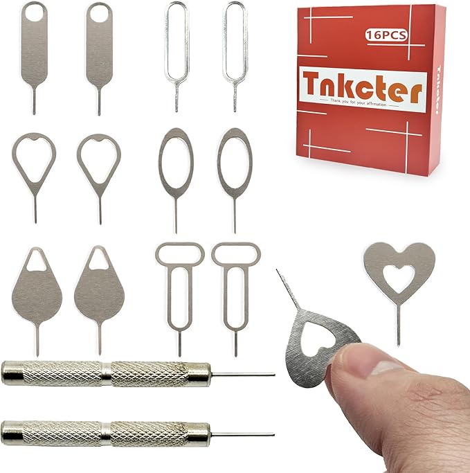 SIM Card Tool Kit with Eject Pins 16 Pcs Tray Openers Needle Ejector by Unknown