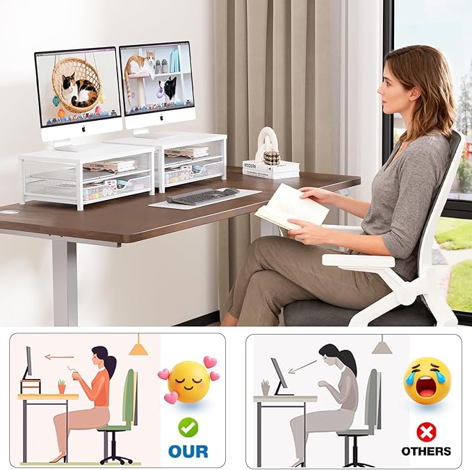 Desk Organizers and Accessories, 2-Tier Computer Monitor Stand Riser - Image 6