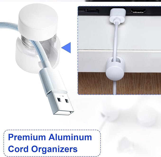 3 Sets Charger Holders for Cords, Adhesive Metal Cord Clips, Cable Management - Image 5