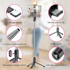 Selfie Stick Tripod with Fill Light, All in One Extendable Selfie Stick with - Image 3