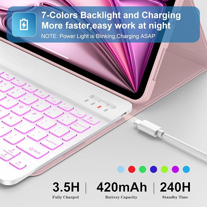 Supveco Keyboard Case for iPad Air 11 Inch, iPad Air 5th/4th Generation - Image 4