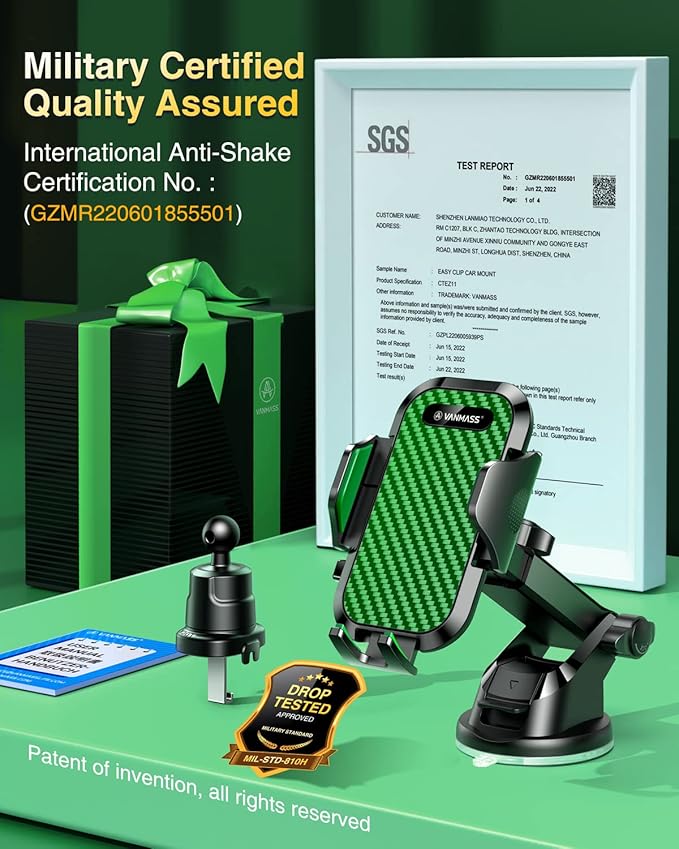 VANMASS True Military-Grade Car Phone Holder Strongest Suction & Clip Cell - Image 2
