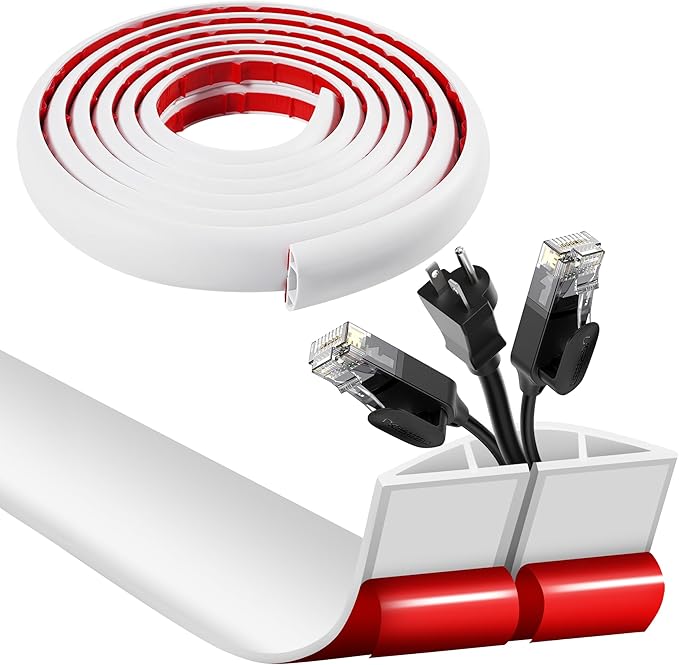 3.3ft Self Adhesive Floor Cord Cover, Heavy Duty Soft PVC Cable Protector and by Unknown