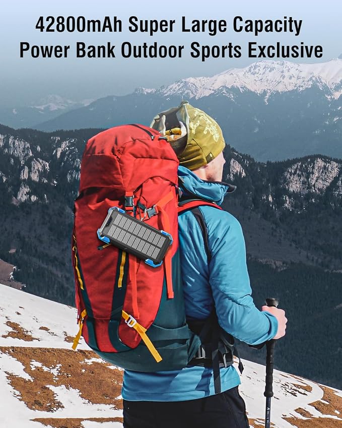 Solar Charger Power Bank, 42800mAh Wireless Portable Charger - Image 6