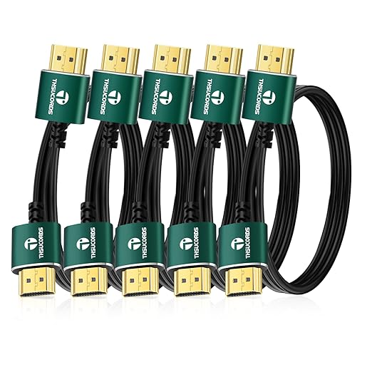 Slim HDMI Cables 1.6FT 5Pack, Ultra Soft & Thin HDMI to HDMI Cord, Extreme by Thsucords