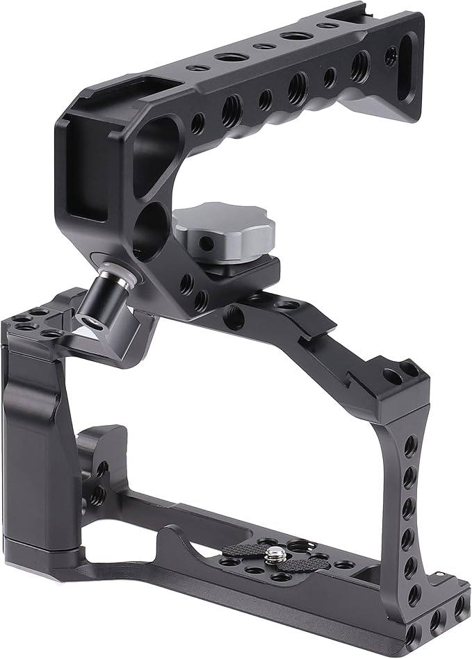 FocusFoto Camera Cage +Top/Side Handle Grip Kit, Aluminium Alloy Video - Image 2