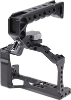 FocusFoto Camera Cage +Top/Side Handle Grip Kit, Aluminium Alloy Video - Image 2