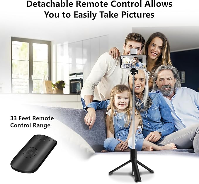 Selfie Stick, 40 in Retractable Phone Tripod - Image 4