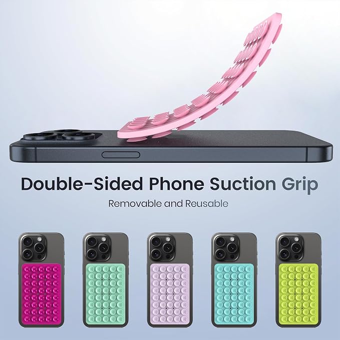 2PACK Silicone Double Sided Suction Phone Case Mount, Detachable Hands Free & - Image 6