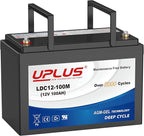 UPLUS 12V 100Ah Deep Cycle Battery, LDC12-100M Maintenance Free BCI Group 27 by UPLUSNEWTECHNOLOGYBATTERY