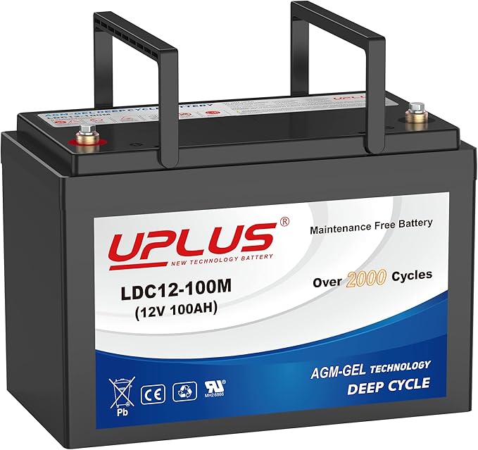 UPLUS 12V 100Ah Deep Cycle Battery, LDC12-100M Maintenance Free BCI Group 27 by UPLUSNEWTECHNOLOGYBATTERY