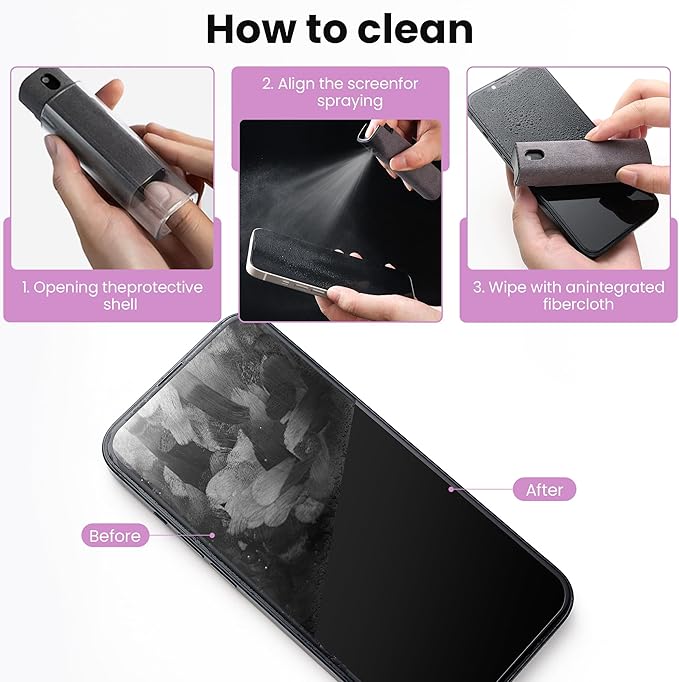 2 Pcs Screen Cleaner Kit, 3-in-1 Touchscreen Mist Cleaner Spray Bottle Tool & - Image 3