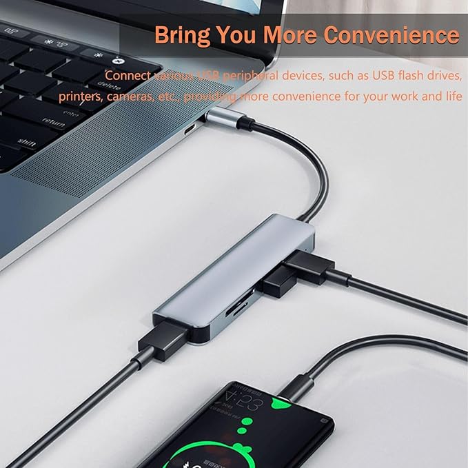 VIENON 5 in 1 Aluminum USB-C Hub - Image 6