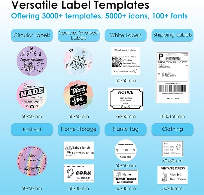 Bluetooth Thermal Shipping Label Printer, 4x6 Portable Thermal Address Label - Image 4