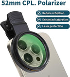 52mm Clip-on CPL Phone Camera Lens Filter, Polarized Camera Lens CPL Filter - Image 7