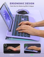 Wireless Keyboard and Mouse Backlits, Wrist Rest, LED Mouse, Rechargeable - Image 3