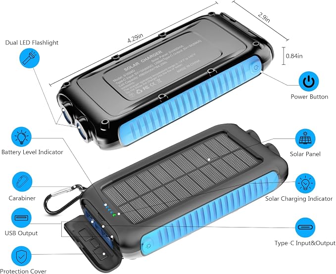 Solar-Charger-Power-Bank-49800mAh Portable Solar Phone Charger - Image 7