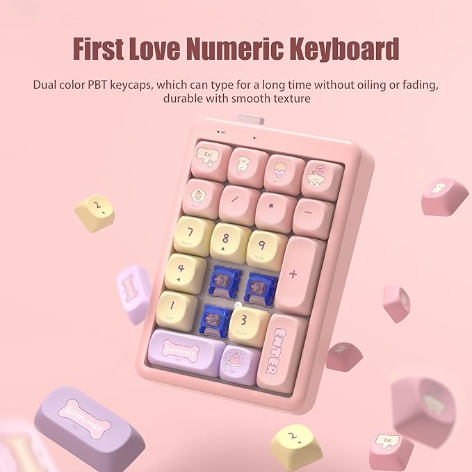 NumberPad, 21Keys HotSwappable Numpad, Rechargeable Number keypad, RGB Gasket - Image 9