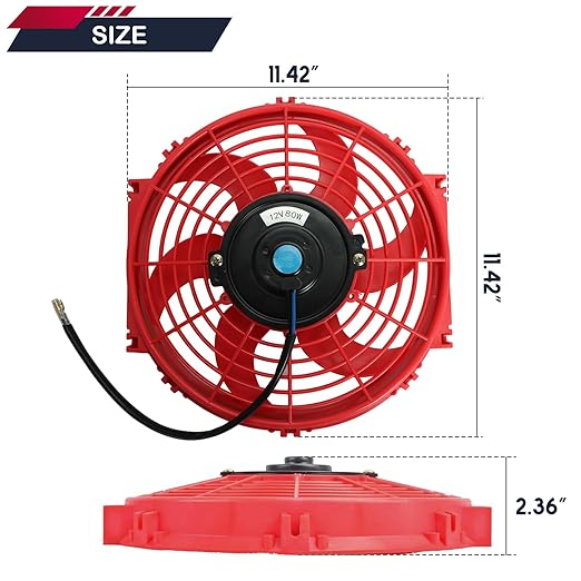 2PCS 10 inch Slim Fan Push Pull Electric Radiator Cooling 12V 80W Mount - Image 3