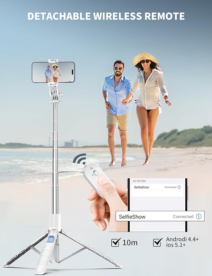SelfieShow 71" Cell Phone Selfie Stick & Tripod, Smartphone Stand - Image 6