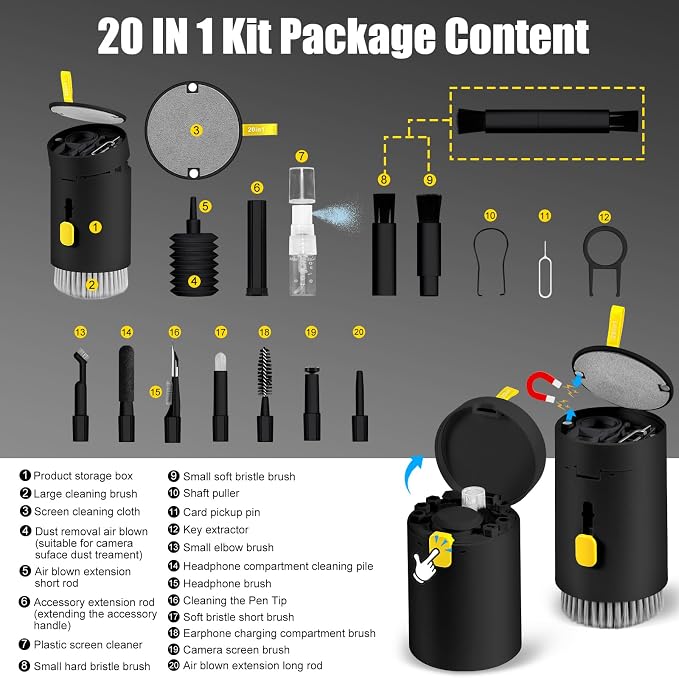 walrfid 2pcs Computer Keyboard Cleaner Kit, Laptop Screen Cleaning Spray - Image 2
