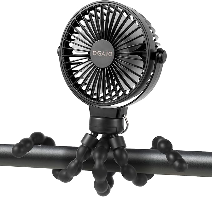 Portable Stroller Fan Personal rechargeable USB Fans by OGAJO