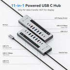 TobenONE Powered USB C Hub, 11-in-1 10Gbps USB C Splitter - Image 2