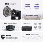 HDMI 20X Optical Zoom PTZ Conference Room Camera System, 1080P 60fps USB3.0 - Image 3