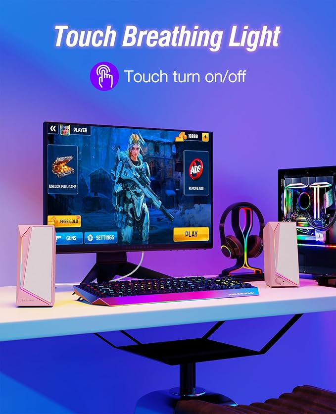 LENRUE Computer Speakers, USB/USB-C Powered PC Speakers - Image 2