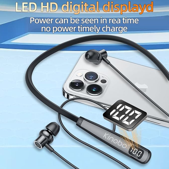 Neckband Bluetooth Headphones, 6.0 Bluetooth 100 Hours Playtime，IPX7 Sports - Image 2