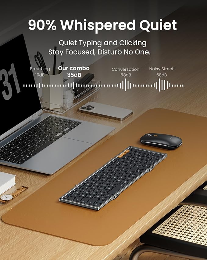 ProtoArc Foldable Keyboard and Mouse, XKM01 True Full-Size Folding Wireless - Image 7