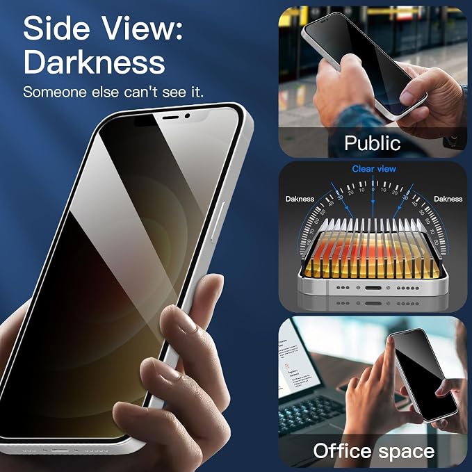 NEW'C 3 Pack Privacy for iPhone 12, iPhone 12 Pro Screen Protector, Enhanced - Image 8