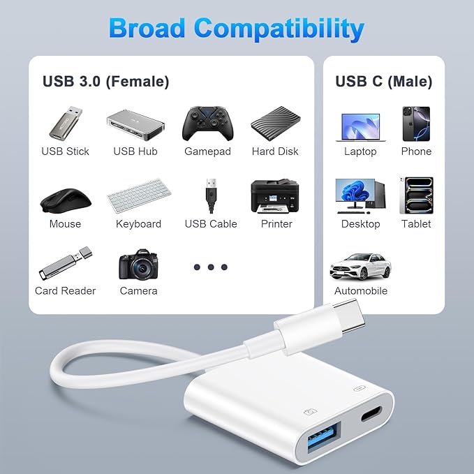 USB C to OTG Cable Charger Adapter - Image 7