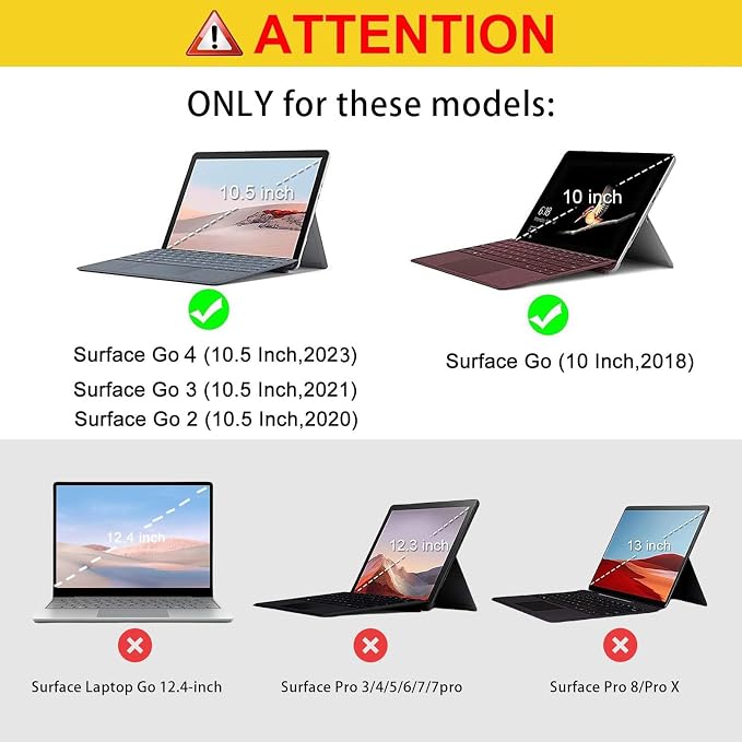 ZenRich Case for Microsoft Surface Go 4/3/2/1 10.5-inch, Protective Case for - Image 2