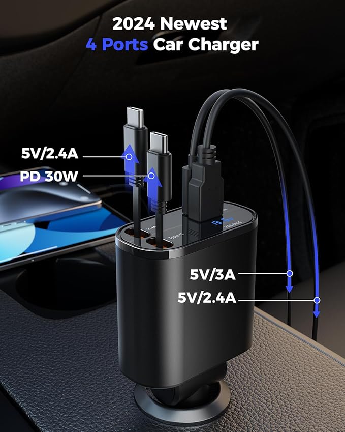 SUPERONE Retractable Car Charger - Image 4