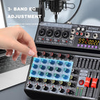 BOMGE 06A Professional 6 Channel DJ Audio Mixer, DJ Controller Sound Mixer - Image 5