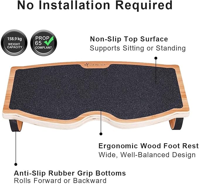 StrongTek Ergonomic Wood Foot Rest - Image 2