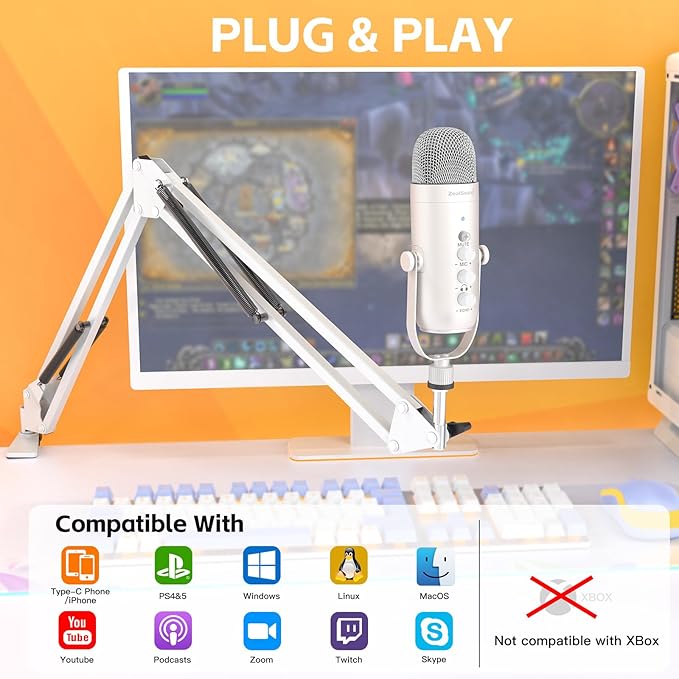 ZealSound Gaming Microphone for PC, USB Podcast Microphone - Image 2