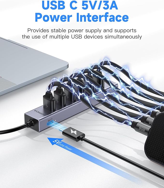 7 Port USB Hub USB Ethernet HUB - Image 4