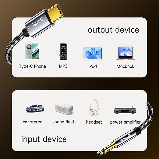 USB C to 3.5mm Audio Aux Jack Cable – USB‑C to Aux Adapter - Image 8