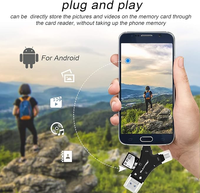 SD Card Reader for iPhone/ipad/Android/Mac/Computer/Camera, 4 in1 Micro SD Card - Image 8